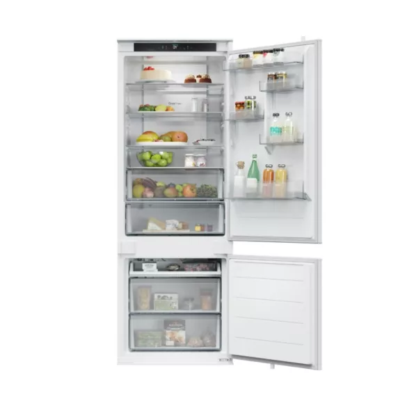 Kluge beépíthető kombi hűtőszekrény alul fagyasztóval, NoFrost, 281L/101L