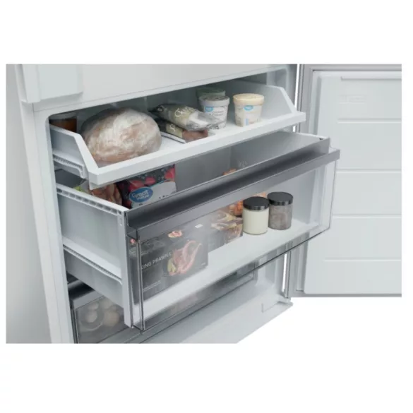 Kluge beépíthető kombi hűtőszekrény alul fagyasztóval, NoFrost, 281L/101L