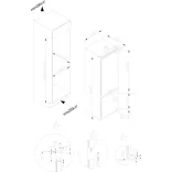 Kluge beépíthető kombi hűtőszekrény alul fagyasztóval, NoFrost, 206L/64L