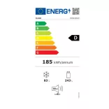 Kluge szabadonálló DarkInox kétajtós kombi hűtőszekrény, TotalNoFrost, 243L/83L
