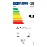 Kluge szabadonálló fehér kétajtós kombi hűtőszekrény, NoFrost, 264L/113L