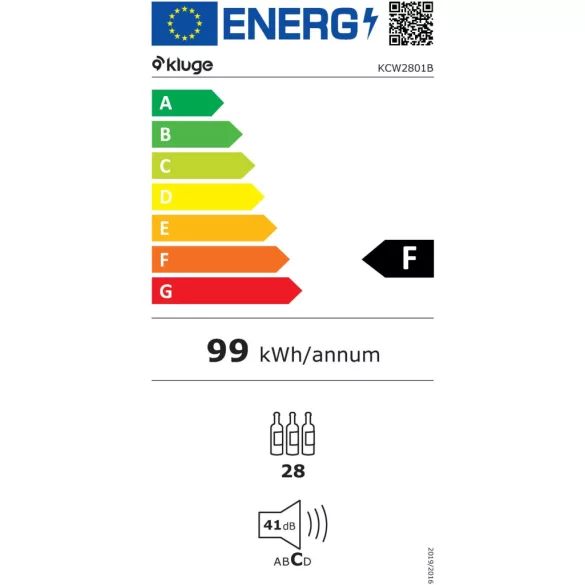 Kluge Borhűtő KWC2801B beépíthető,  28 palack