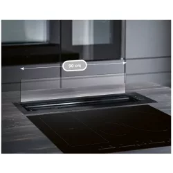   Kluge pultból kiemelkedő páraelszívó átlátszó üveggel, 90cm