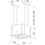 Kluge sziget függesztett páraelszívó, 45cm
