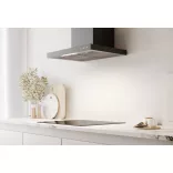 Kluge fali T-alakú fekete páraelszívó, 60cm, üvegfront