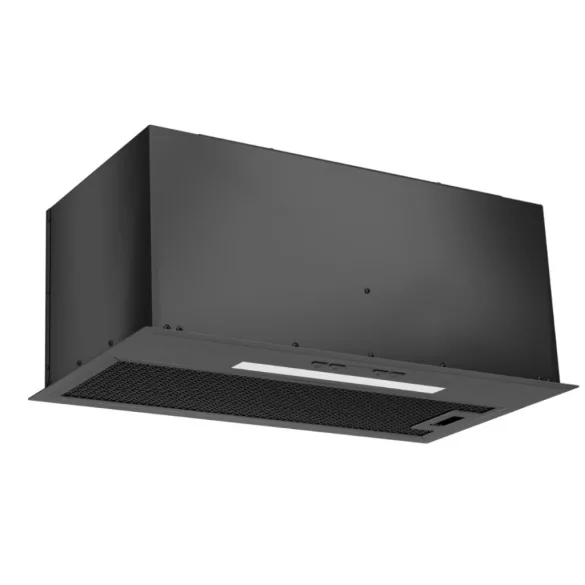 Kluge beépíthető matt fekete páraelszívó, 60cm, 17cm magas