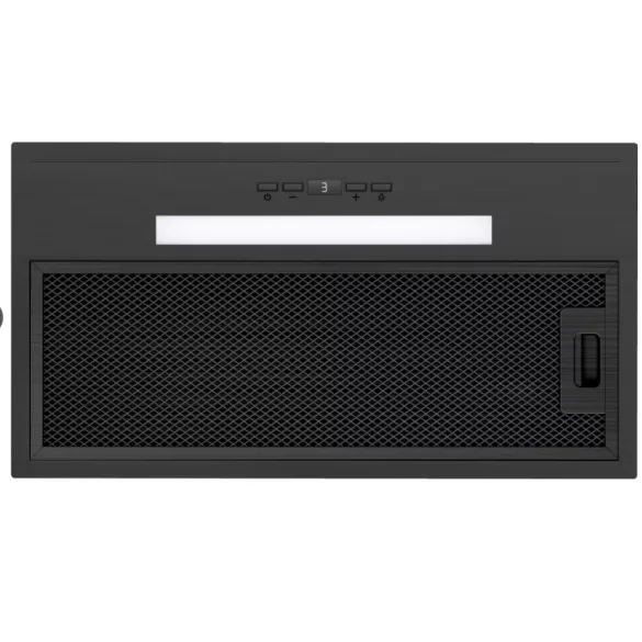 Kluge beépíthető matt fekete páraelszívó, 60cm, 17cm magas