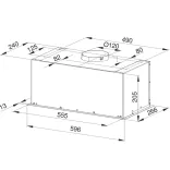 Kluge beépíthető matt fekete páraelszívó, 60cm, 17cm magas