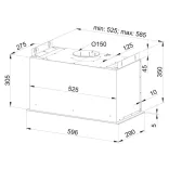 Kluge beépíthető fekete páraelszívó, 60cm