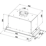 Kluge beépíthető fekete páraelszívó, 60cm
