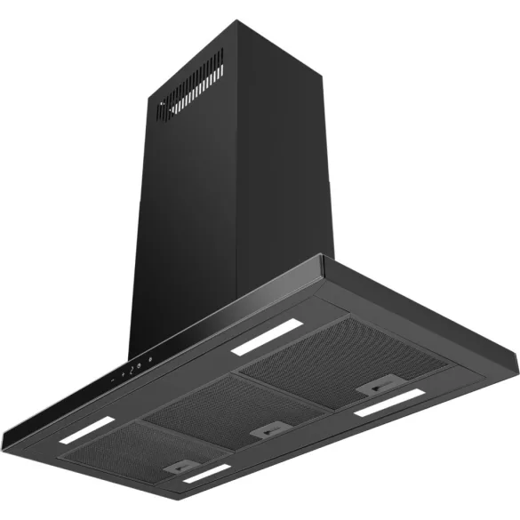Kluge sziget matt fekete páraelszívó, 90cm, HTH