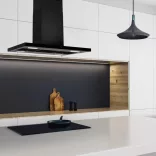 Kluge sziget matt fekete páraelszívó, 90cm, HTH