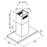 Kluge sziget matt fekete páraelszívó, 90cm, HTH