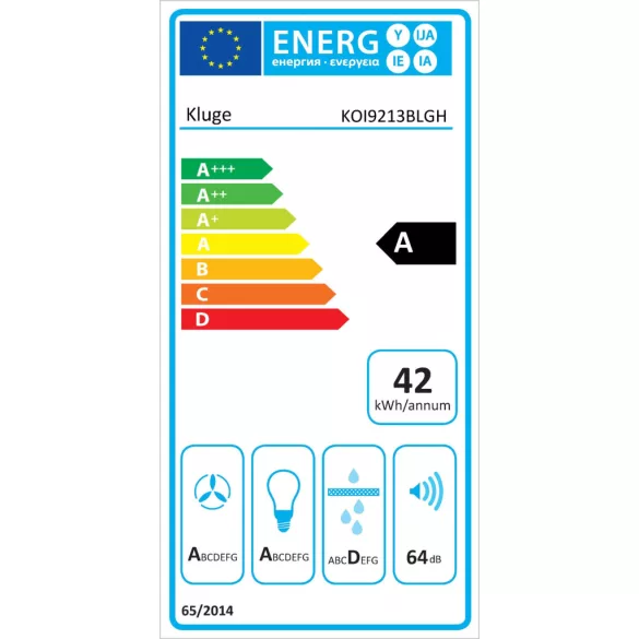 Kluge sziget matt fekete páraelszívó, 90cm, HTH
