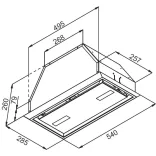 Kluge beépíthető inox páraelszívó, 60cm