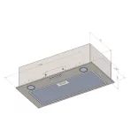 Kluge beépíthető fekete páraelszívó, 60cm, 17cm magas