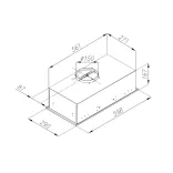 Kluge beépíthető fekete páraelszívó, 60cm, 17cm magas