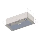 Kluge beépíthető inox páraelszívó, 60cm, 17cm magas