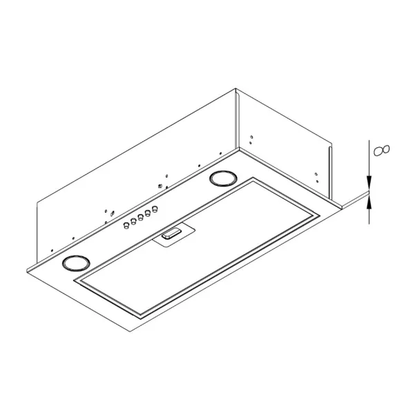 Kluge beépíthető inox páraelszívó, 60cm, 17cm magas