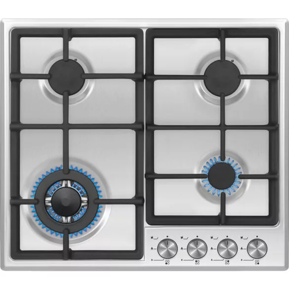 Kluge beépíthető gáz főzőlap, 60 cm, inox, WOK égő
