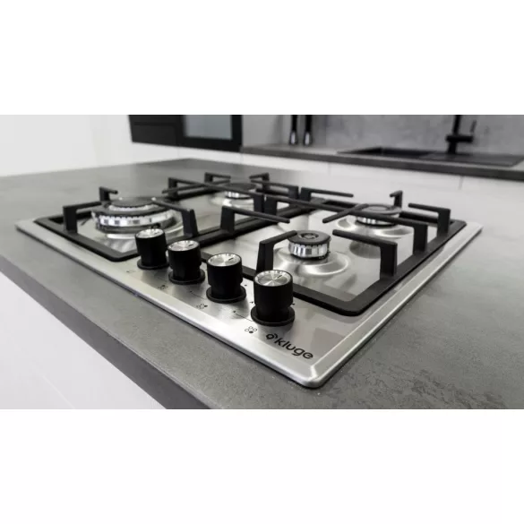 Kluge beépíthető gáz főzőlap, 60 cm, inox, WOK égő