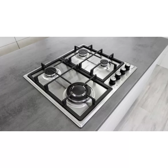 Kluge beépíthető gáz főzőlap, 60 cm, inox, WOK égő