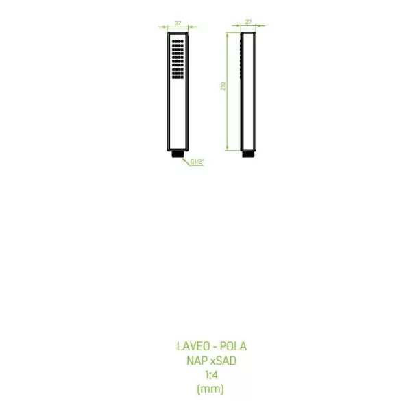 LAVEO POLA egyfunkciós kézi zuhany, króm