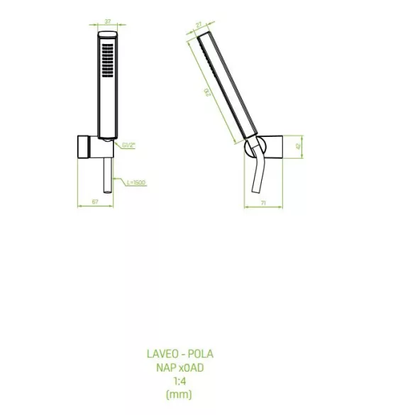 LAVEO POLA fali zuhanyszett egyfunkciós kézi zuhannyal, rose gold