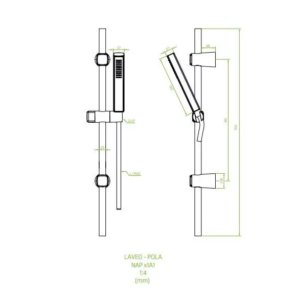 LAVEO POLA fali egyfunkciós zuhanyszett, rose gold