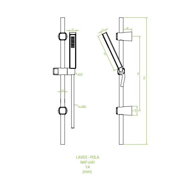 LAVEO POLA fali egyfunkciós zuhanyszett, arany