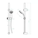 LAVEO CENTO zuhanyoszlop 3 funkciós zuhanyfejjel, fehér