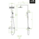 LAVEO POLA fali zuhanyszett termosztátos csappal, rose gold