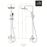 LAVEO POLA fali zuhanyszett csappal, arany