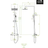 LAVEO POLA fali zuhanyszett termosztátos csappal, arany
