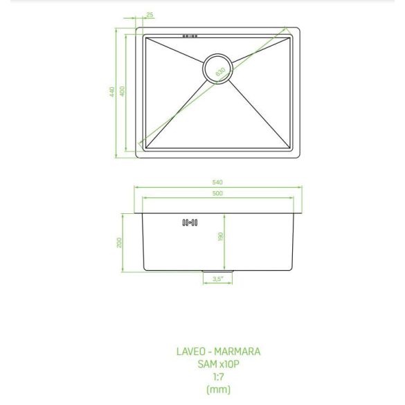 Laveo MARMARA inox szürke mosogató