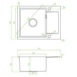 LAVEO MARMARA egymed.minicsepp. mosogató, Grafit