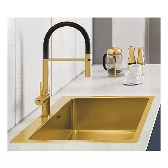 Laveo MARMARA inox arany színű mosogató