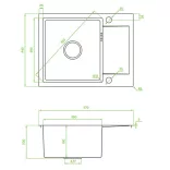 LAVEO MARMARA egymed.minicsepp. mosogató, Arany