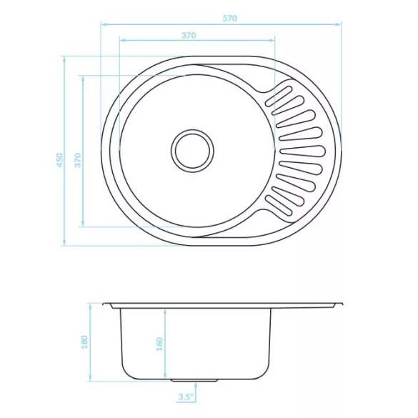 LAVEO NORMAL MINI inox csepptálcás mosogató szifonnal