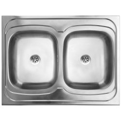   LAVEO LON 60 2M teletetős kétmedencés inox mosogató szifonnal K.