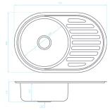 LAVEO FARO egykör csepptálcás mosogató, inox K.