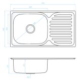 LAVEO ORION egymedence csepptálcás inox mosogató szifonnal K.