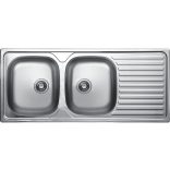 LAVEO ORION 2CS kétmedence csepptálcás inox mosogató szifonnal K.