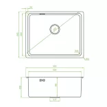 LAVEO ADEN egymedencés mosogató, szálcsiszolt inox