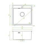 LAVEO BESOS egymedencés mosogató, Grafit