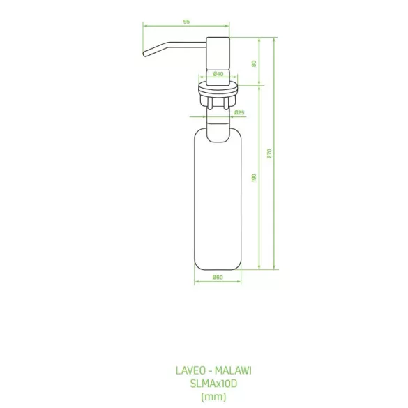 LAVEO MALAWI arany színű beépíthető inox mosogató szifonnal, rollmat csepegtetővel, gyümölcsmosóval, mos.szer adagolóval, 50x58x20 cm