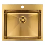 LAVEO MALAWI arany színű beépíthető inox mosogató szifonnal, 50x58x20 cm