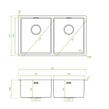 LAVEO ROSS kétmedencés inox mosogató