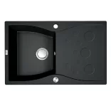 LAVEO MOLOKIN fekete gránit mosogató szifonnal,  80x50cm