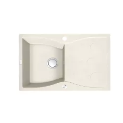   LAVEO MOLOKIN jázmin gránit mosogató dugókiemelős szifonnal, 80x50 cm